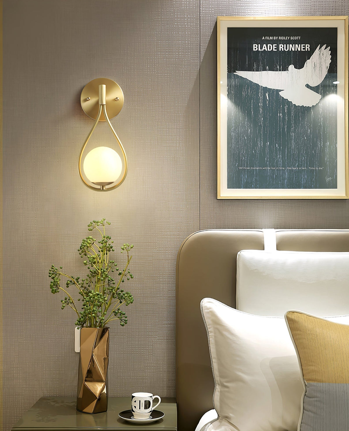 Eiralaya Modern Minimalist Vanity Brass Glass Wall Lamp