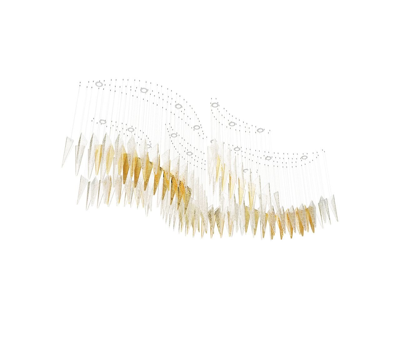 Nyvinia Glass Feather-Shape Chandelier