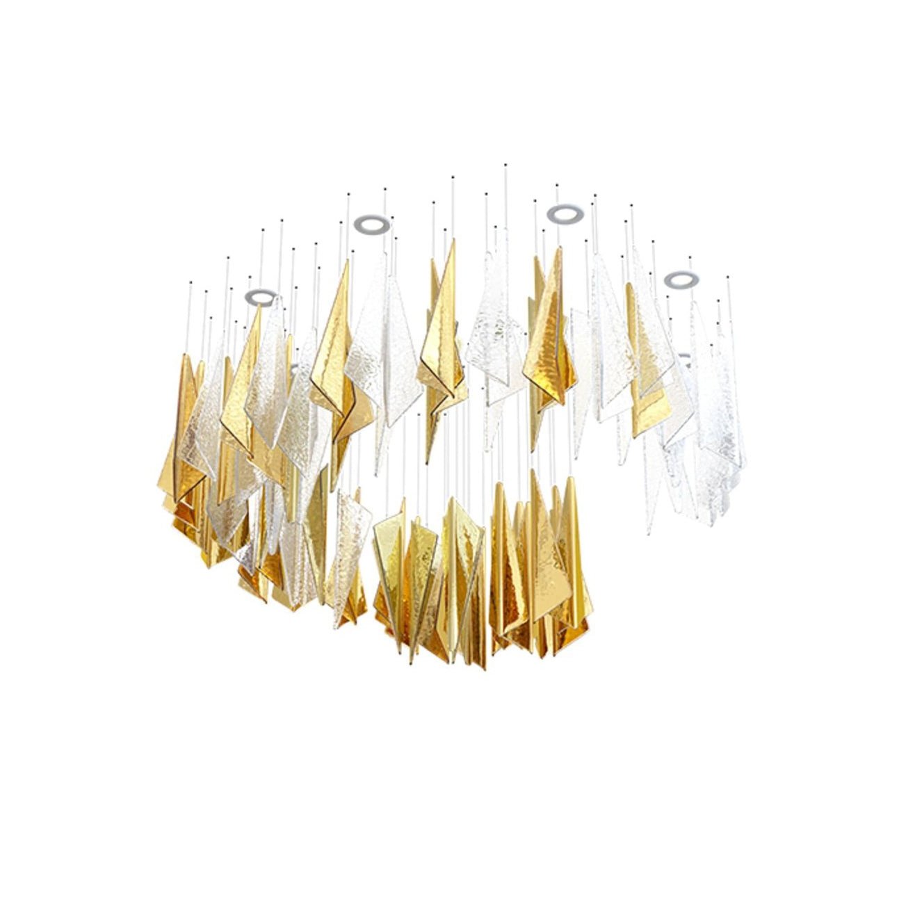 Nyvinia Glass Feather-Shape Chandelier