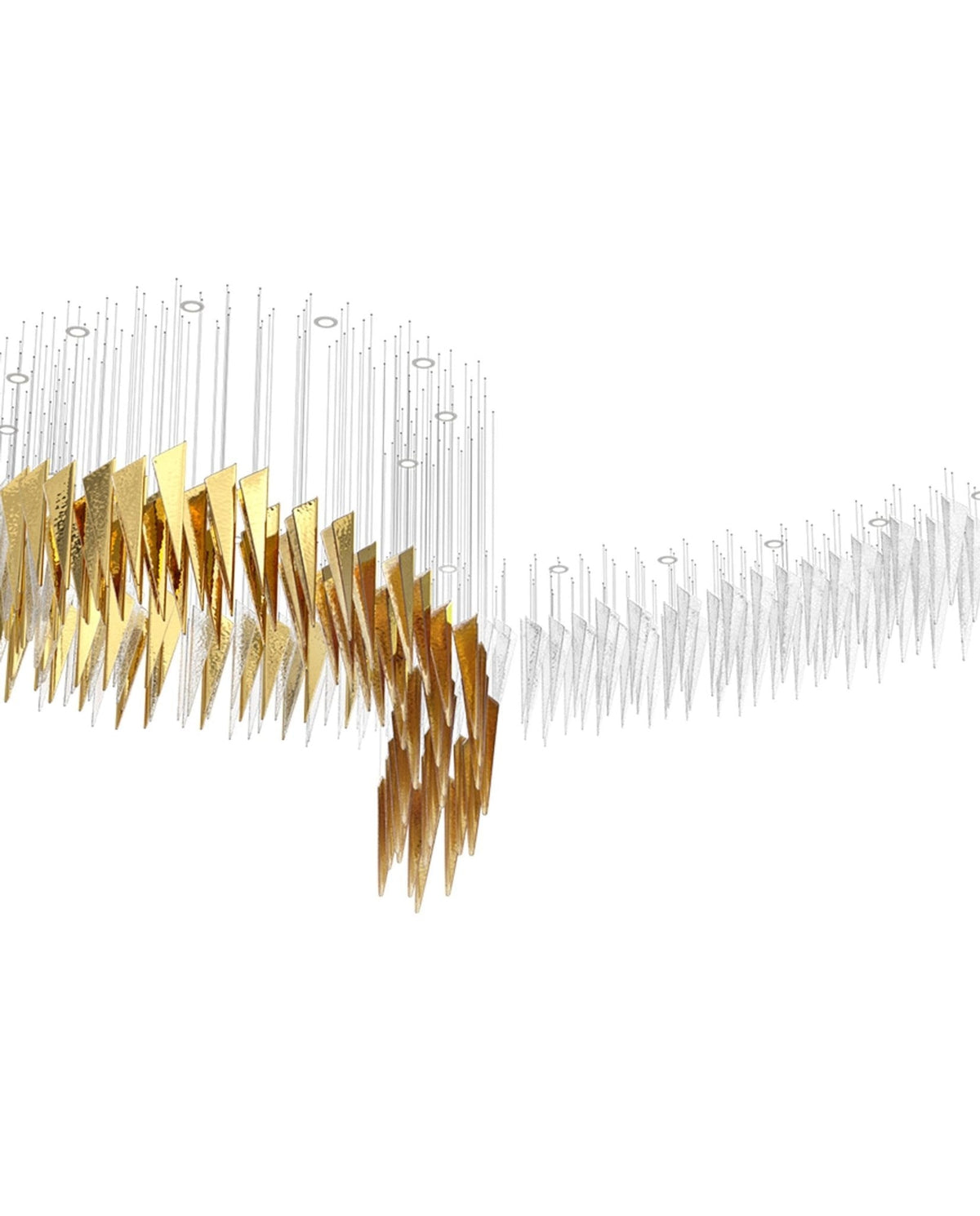 Nyvinia Glass Feather-Shape Chandelier
