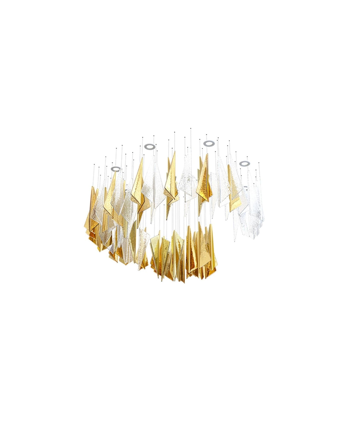 Nyvinia Glass Feather-Shape Chandelier
