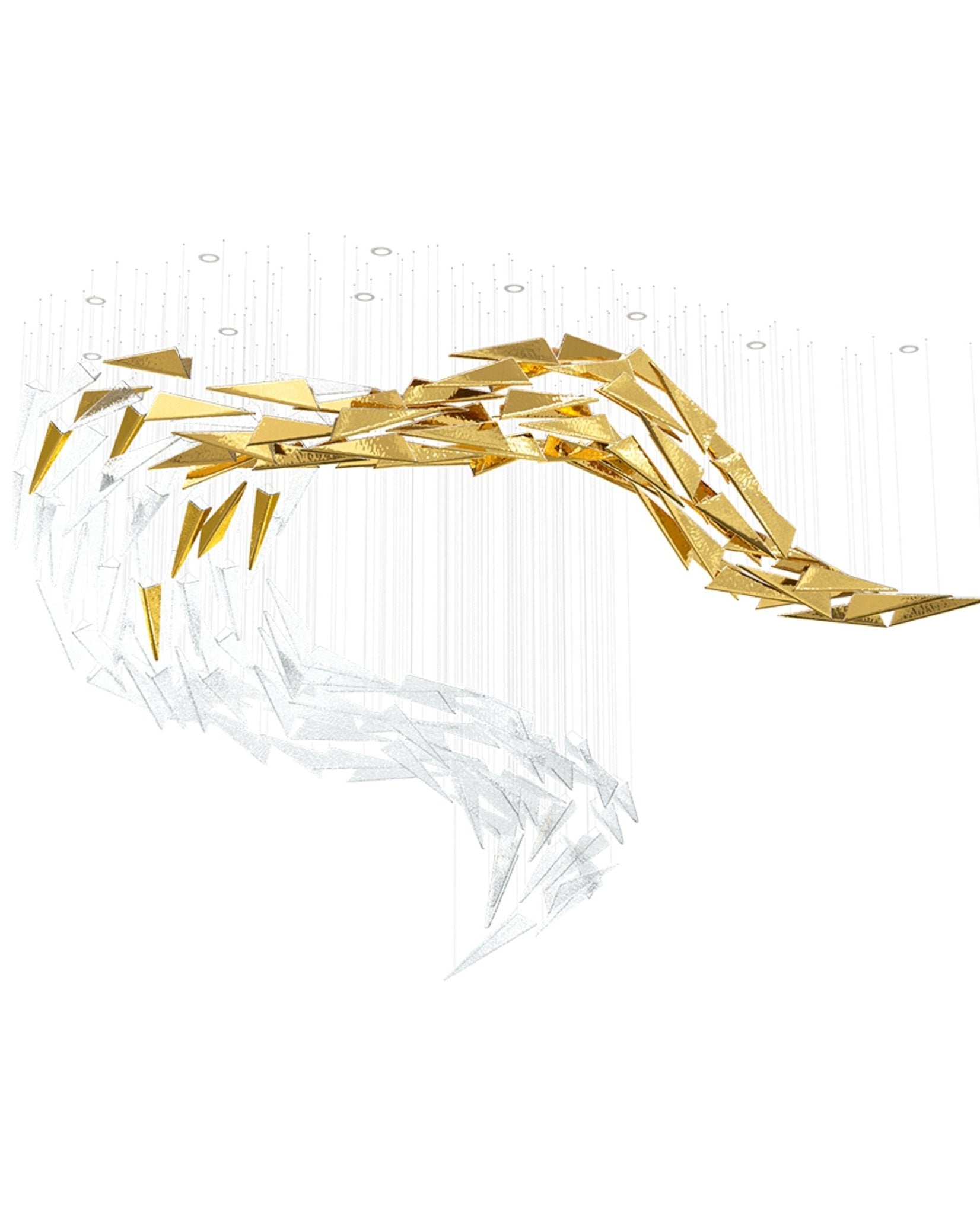 Nyvinia Glass Feather-Shape Chandelier