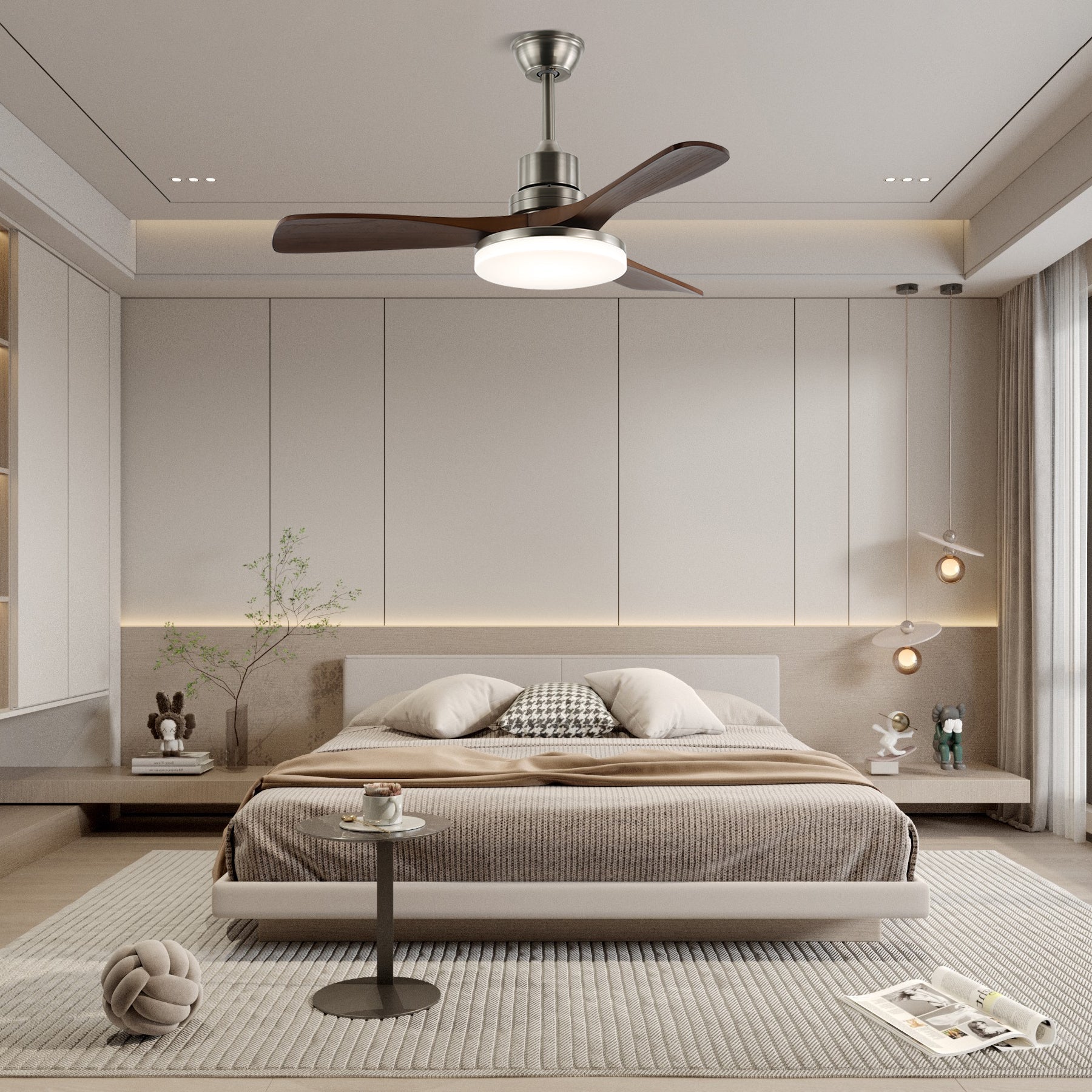 Rininena Modern Wood Ceiling Fan Light