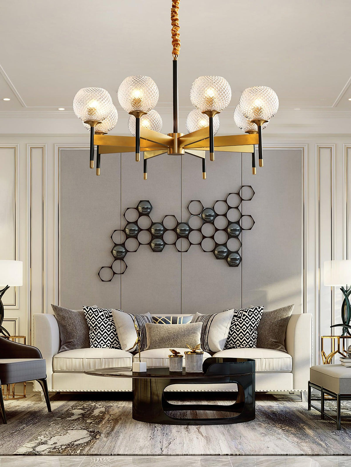 Glint Modern Brass Chandelier