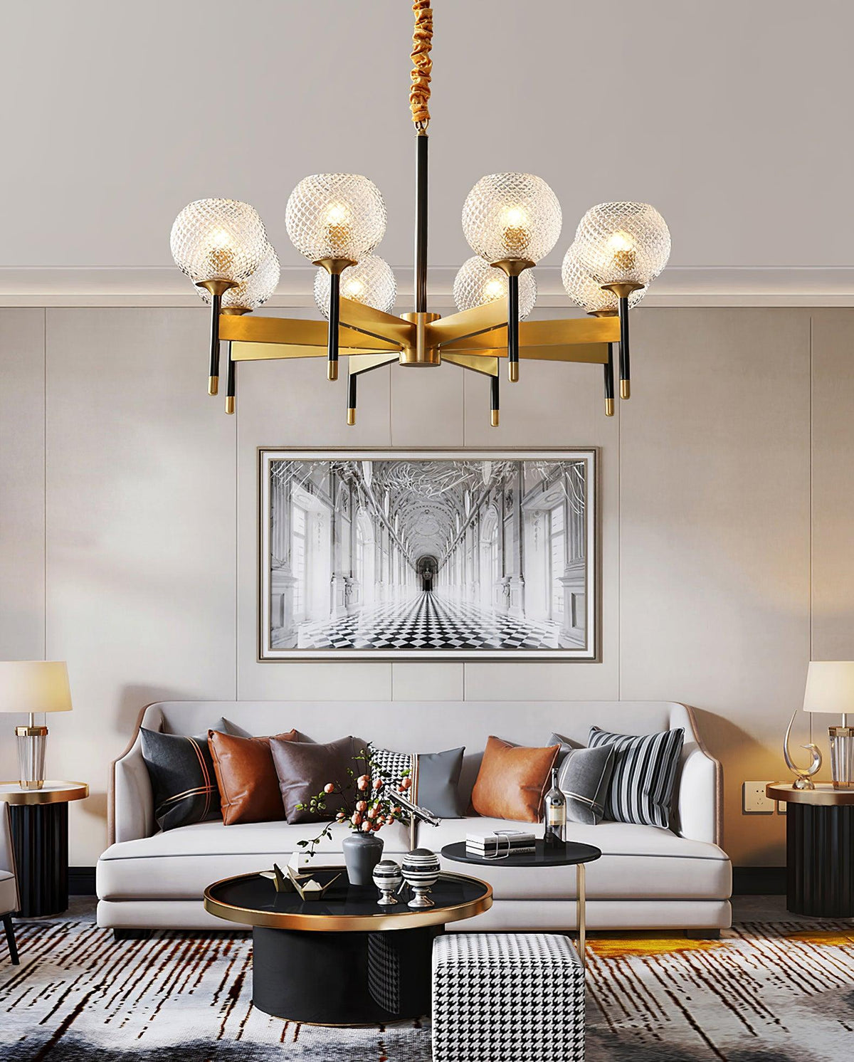 Glint Modern Brass Chandelier