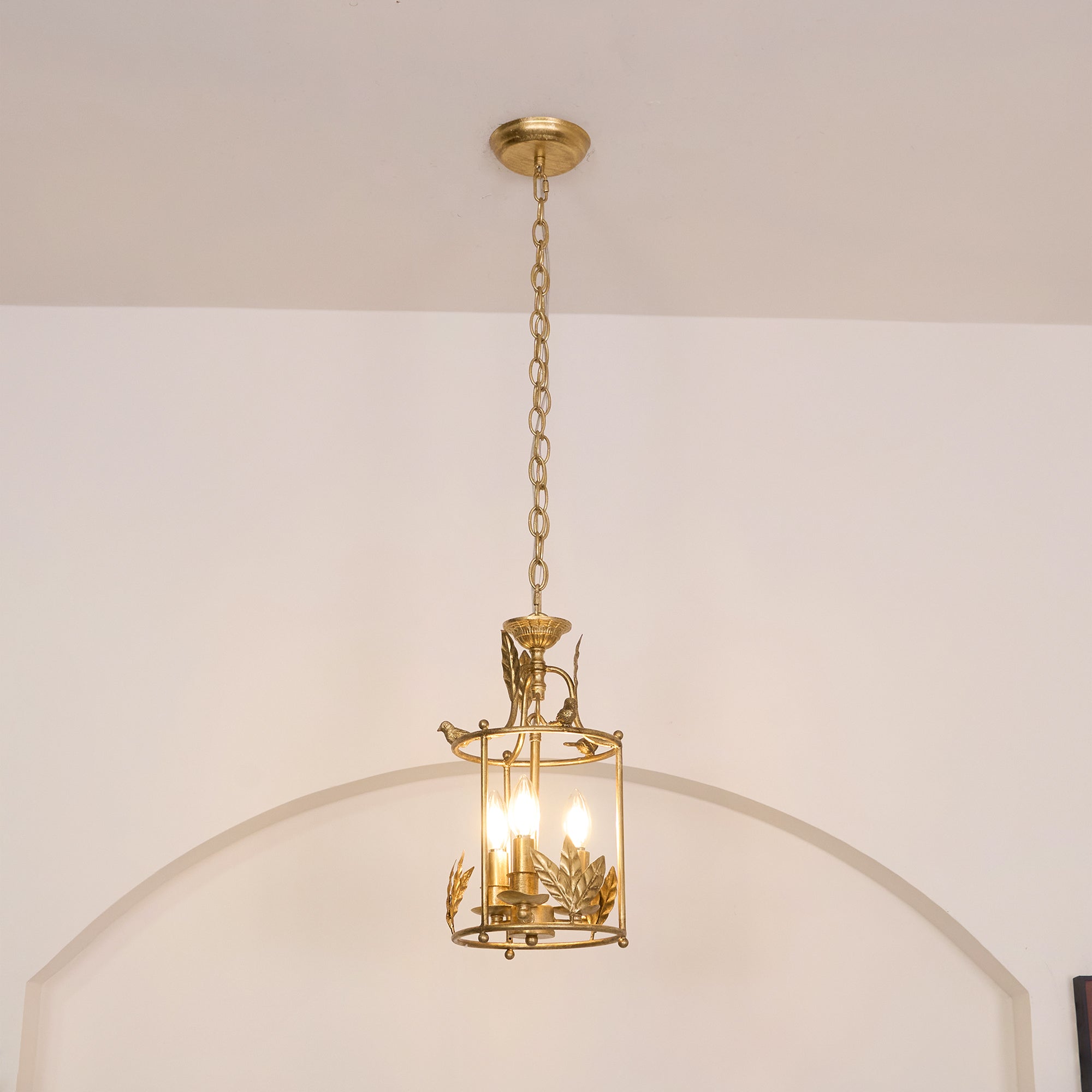 Arlen Baroque Style Metal Lantern Pendant Light