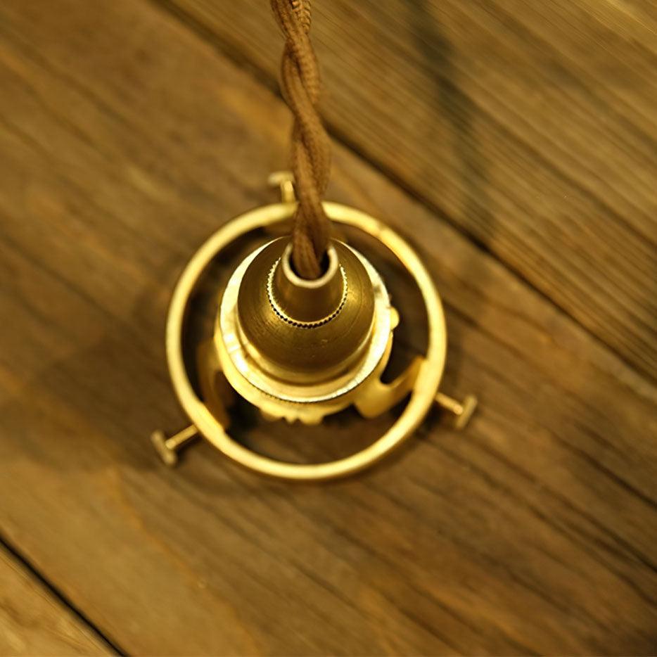 Pila Pendant Lamp Amber Glass Brass Vintage Dining