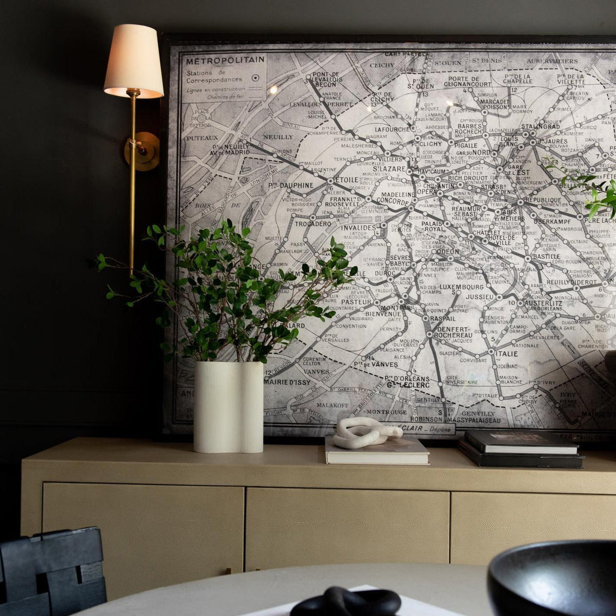 Theodore Wall Lamp Brass Fabric - Neutral Decor