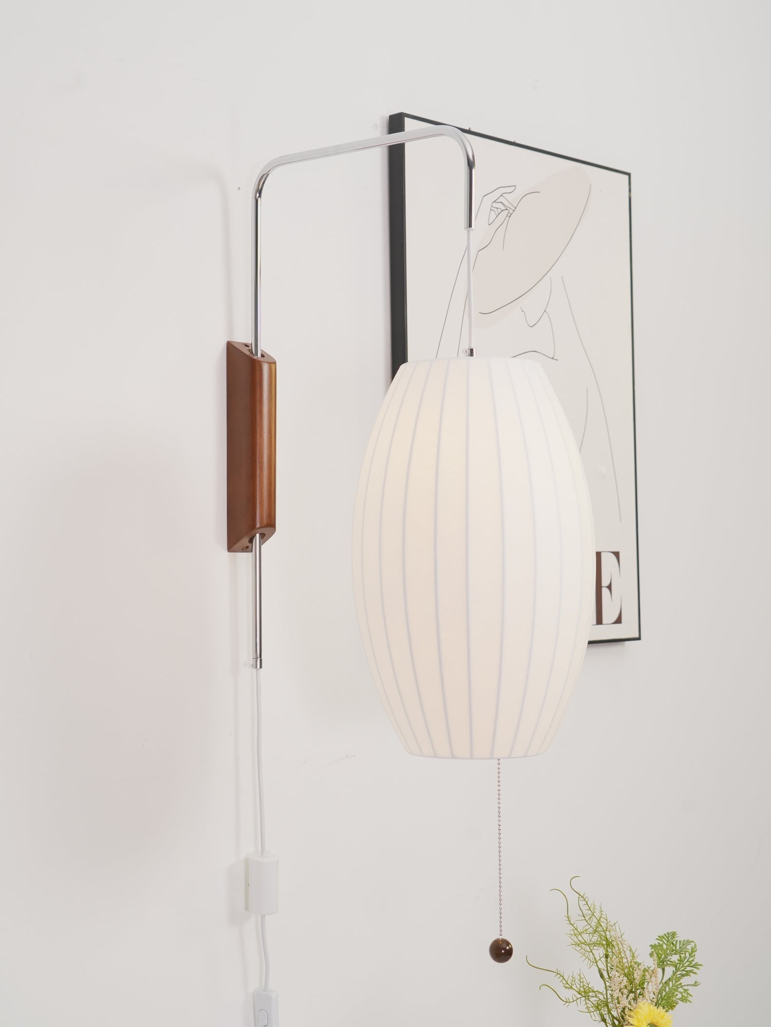 Lustra Wall Sconce Walnut Ball - Neutral Decor