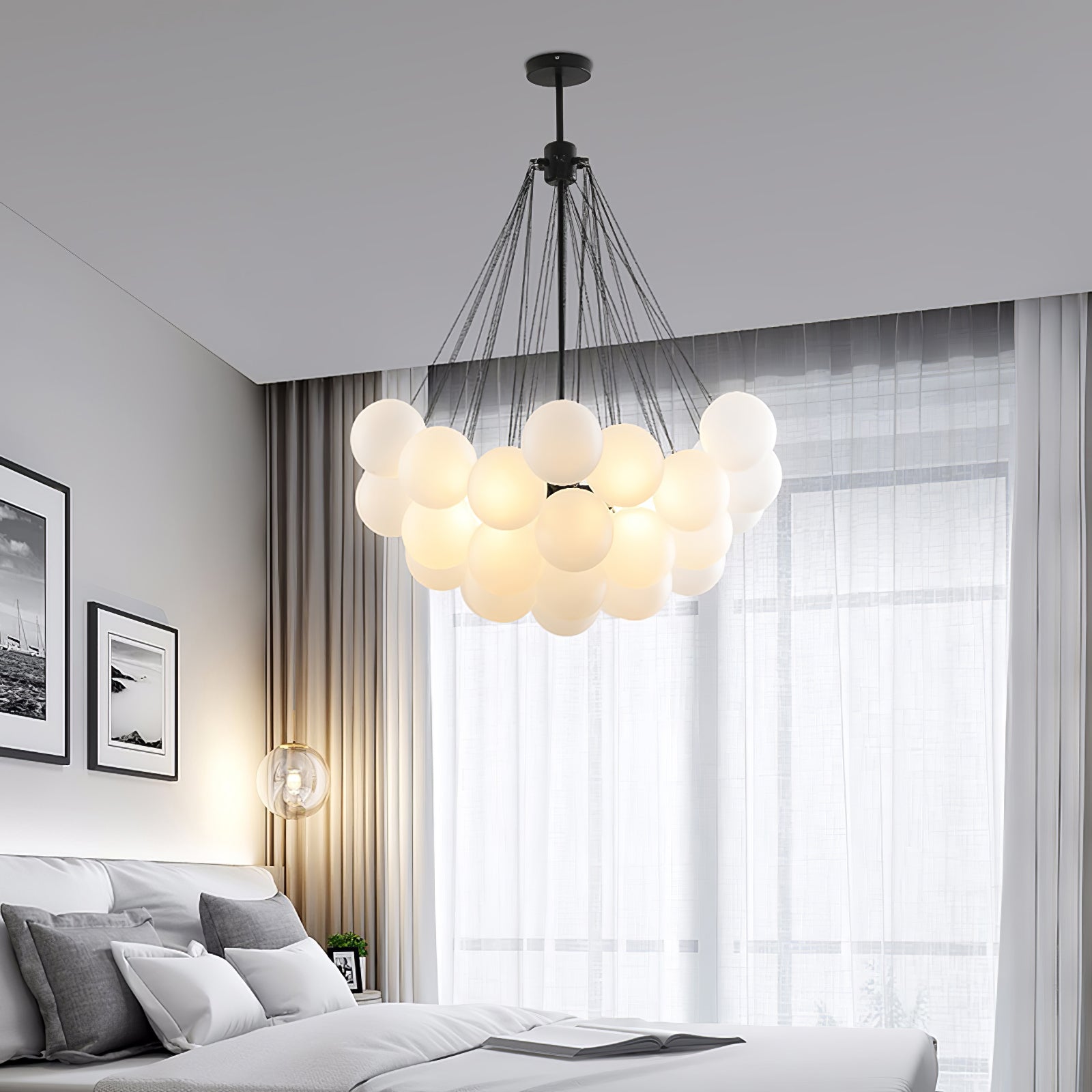 Eiririra Chandelier Bubble Frosted Glass