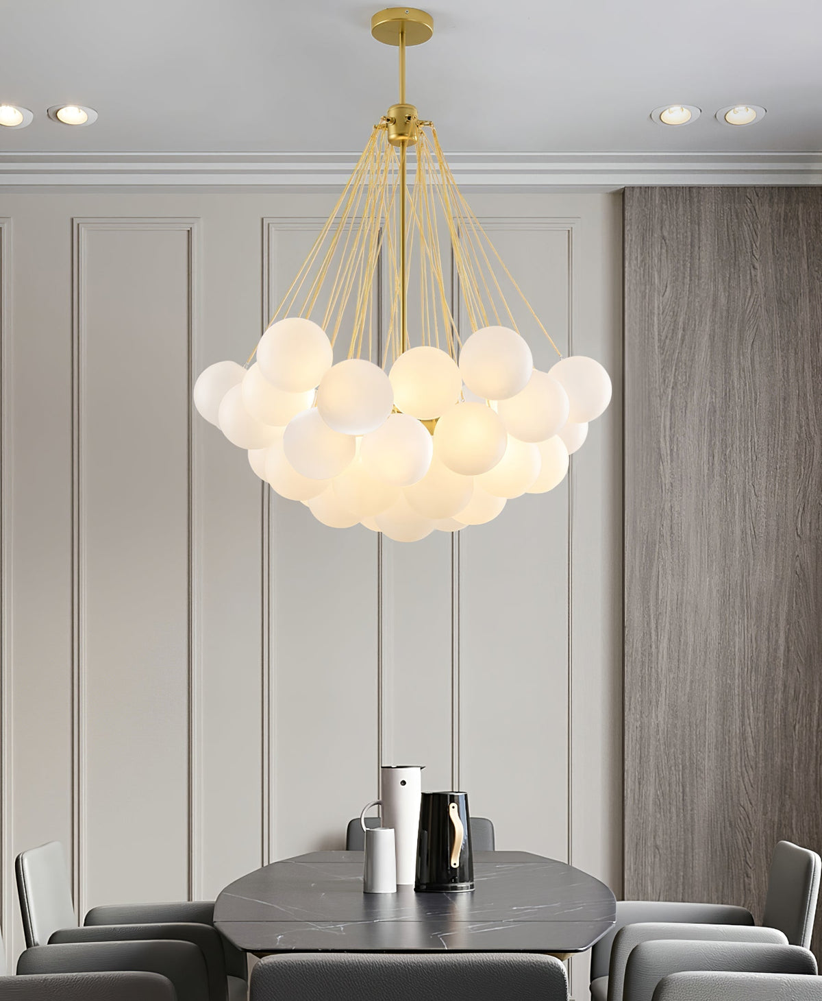 Eiririra Chandelier Bubble Frosted Glass