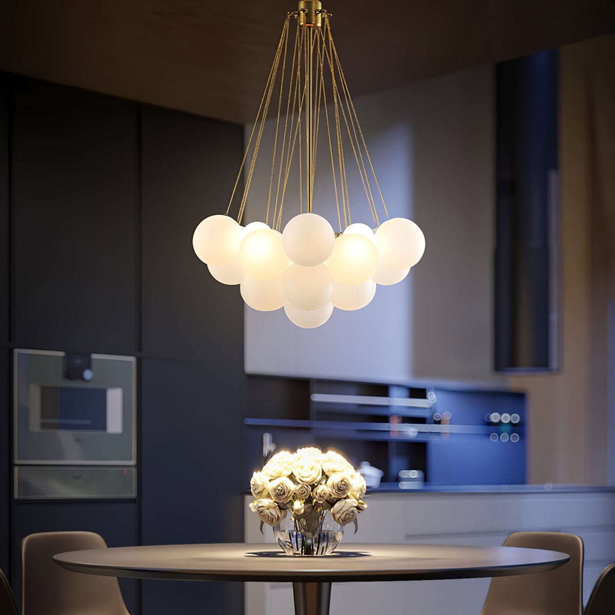 Eiririra Chandelier Bubble Frosted Glass