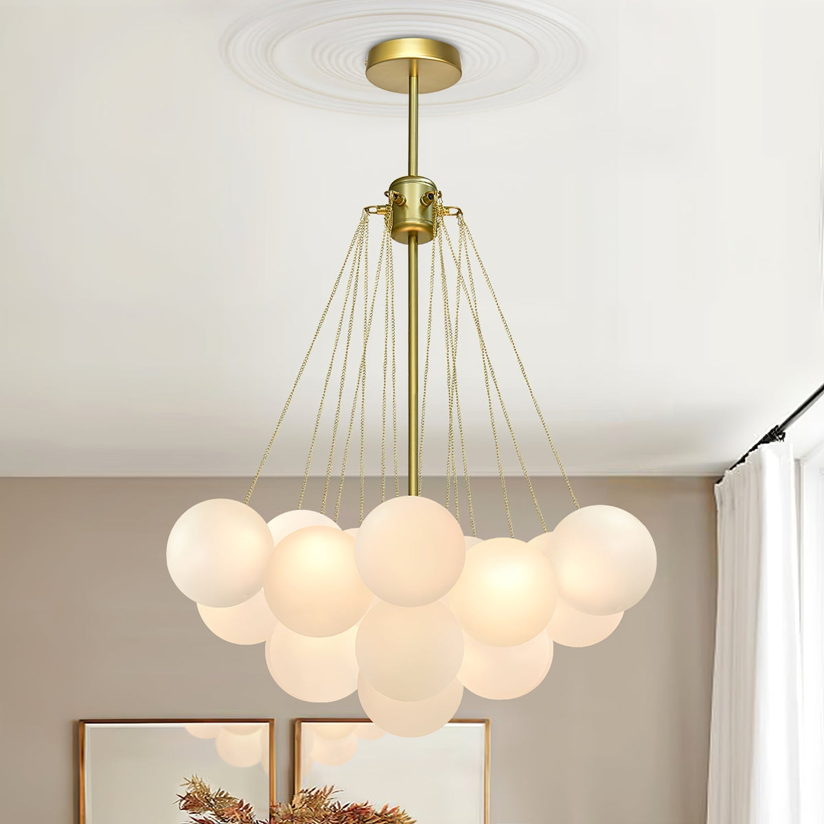 Eiririra Chandelier Bubble Frosted Glass