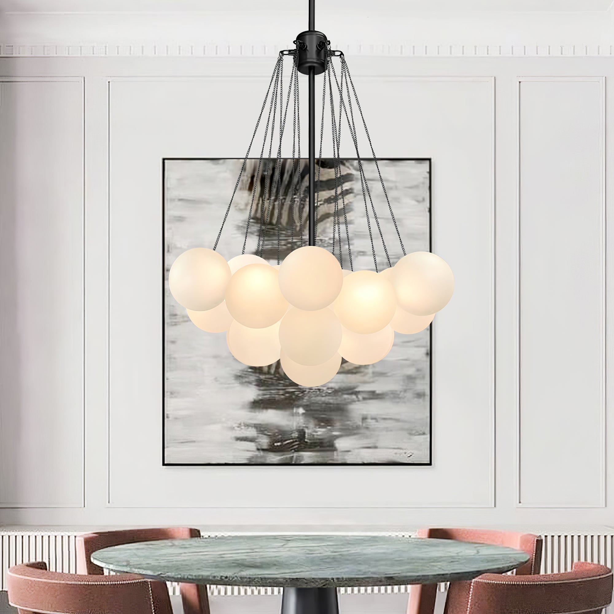 Eiririra Chandelier Bubble Frosted Glass