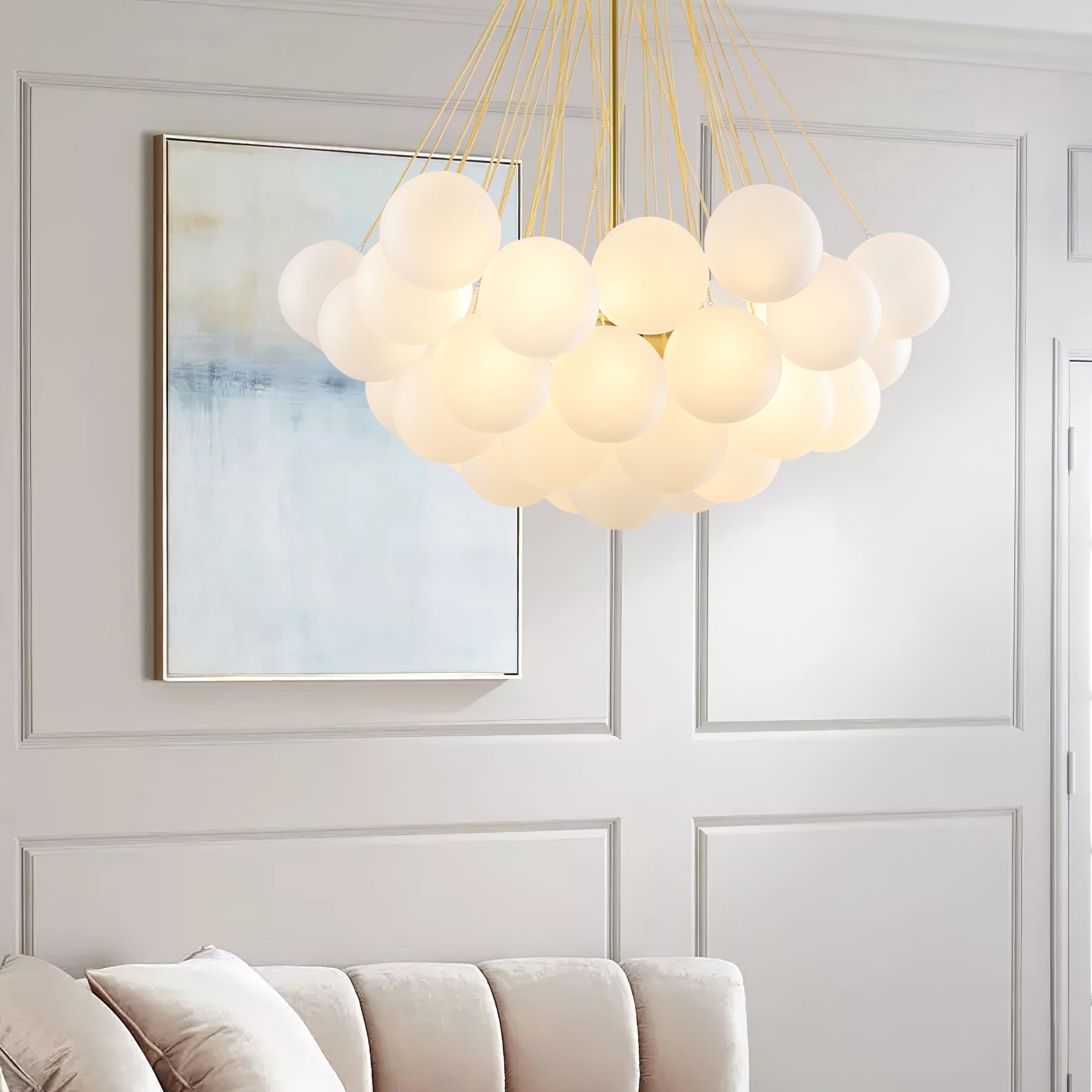 Eiririra Chandelier Bubble Frosted Glass