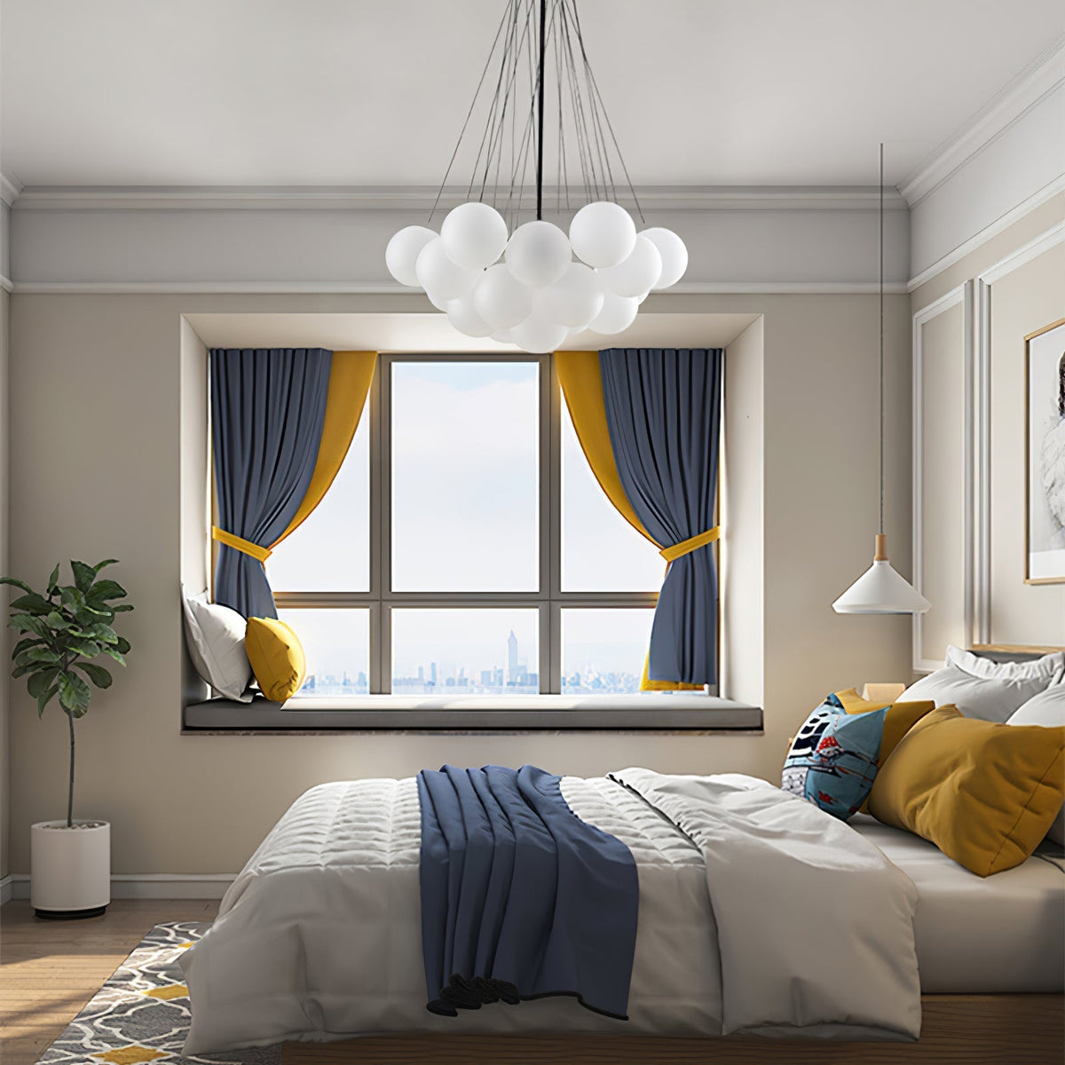 Eiririra Chandelier Bubble Frosted Glass