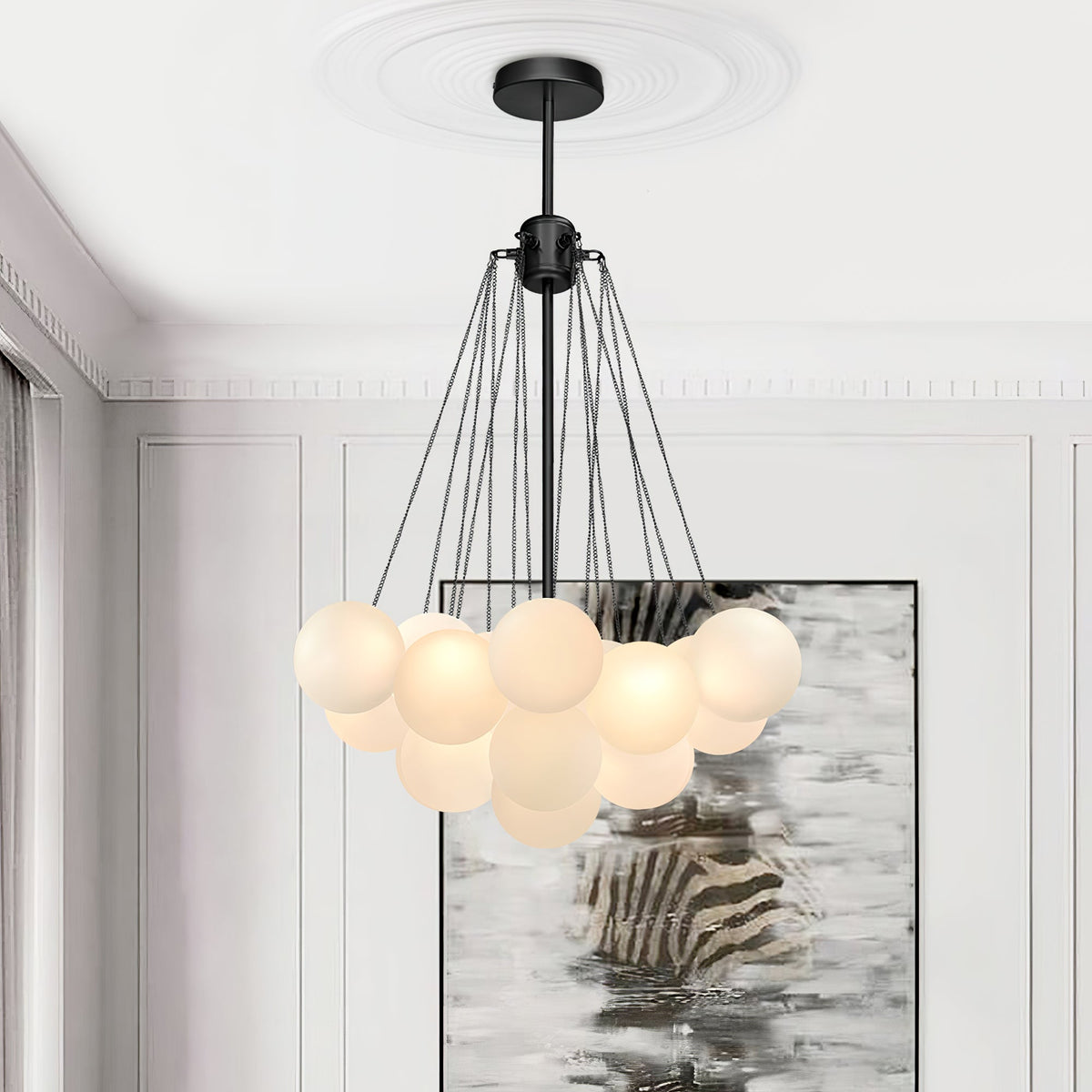Eiririra Chandelier Bubble Frosted Glass
