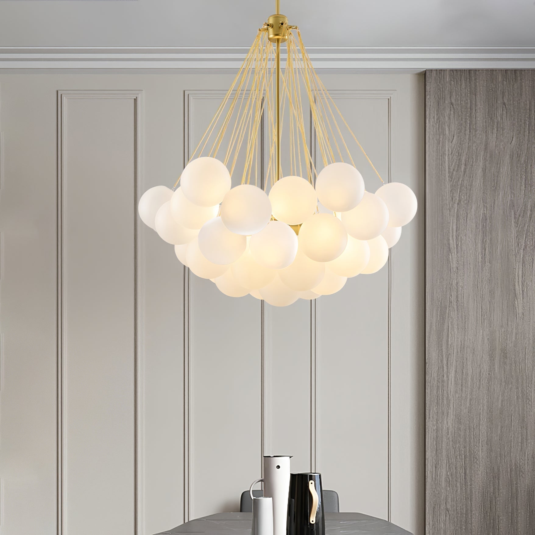 Eiririra Chandelier Bubble Frosted Glass