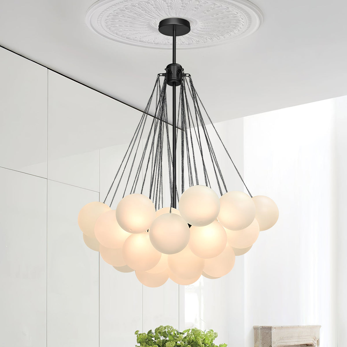 Eiririra Chandelier Bubble Frosted Glass