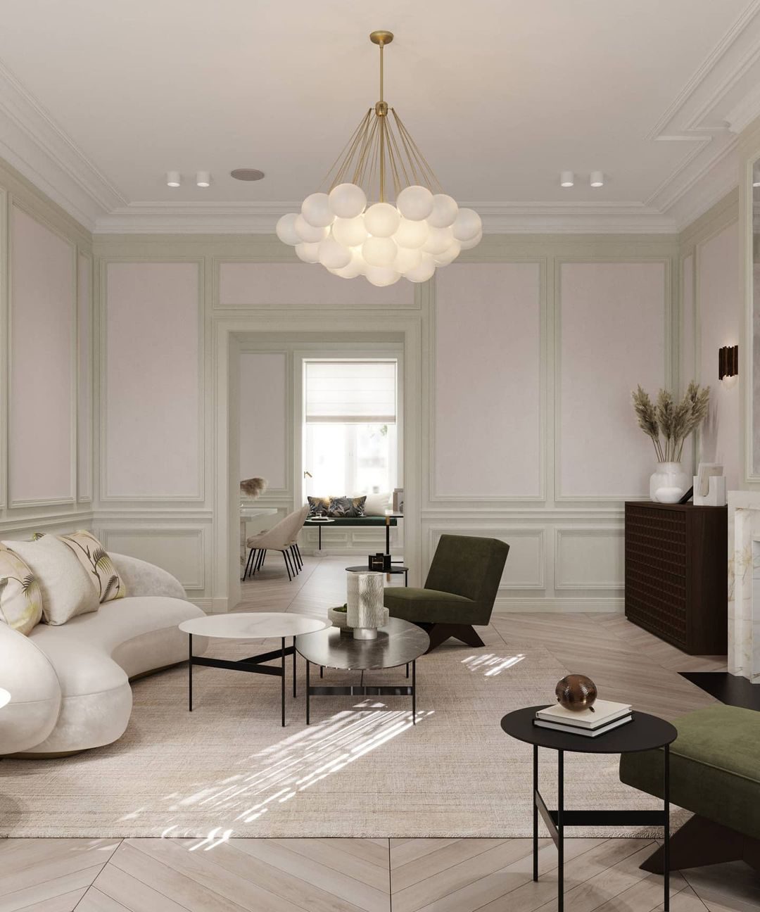 Eiririra Chandelier Bubble Frosted Glass