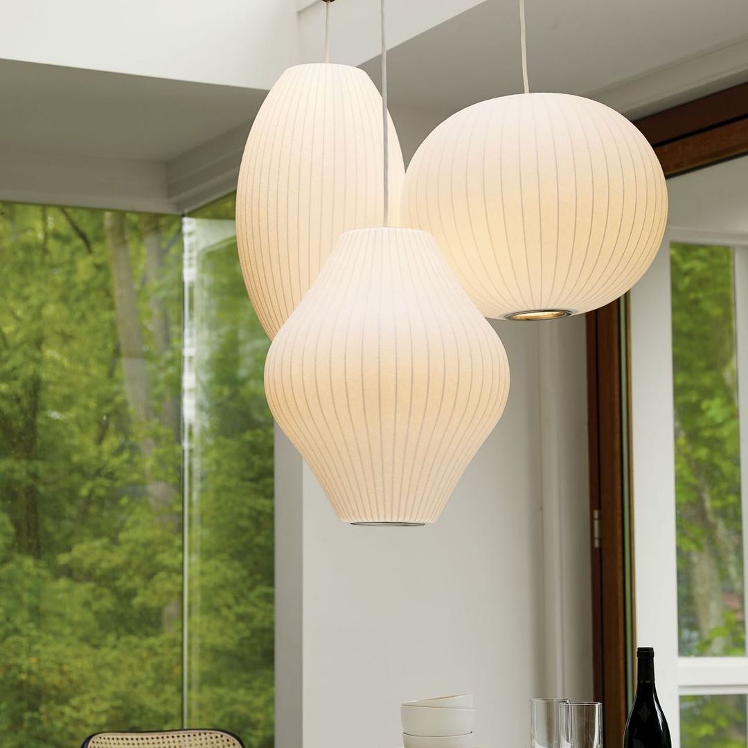 Ritta Pendant Light Bubble Mulberry Silk - Neutral Decor