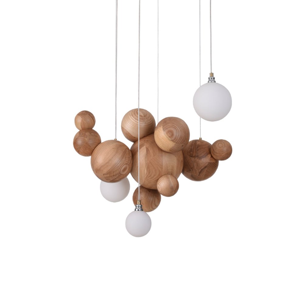 Elveraria Chandelier Wood & Acrylic Bubble Ball Cluster