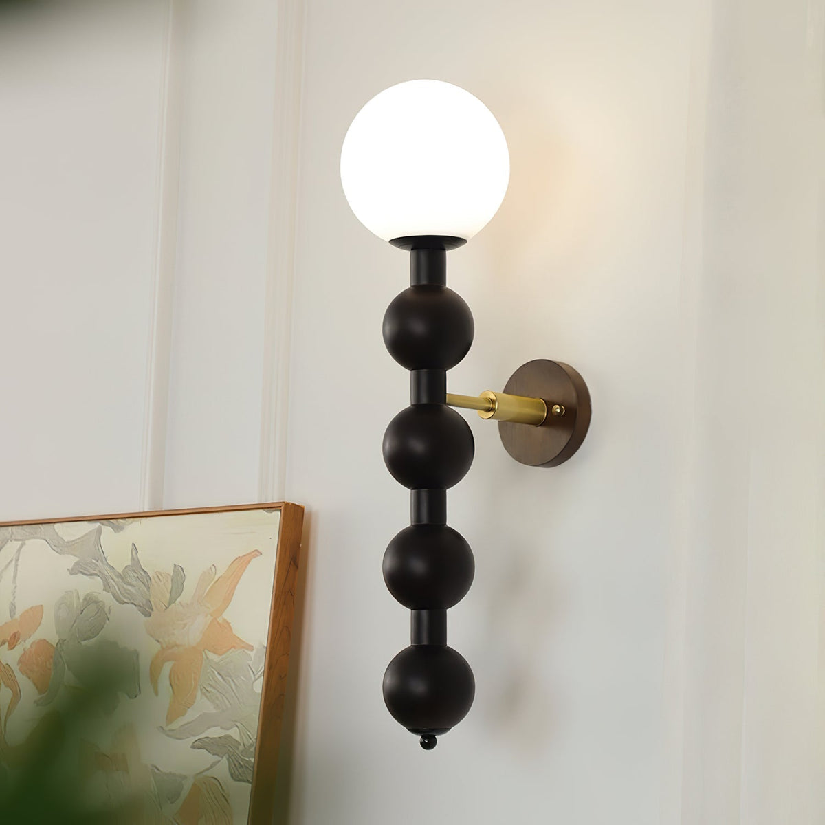 Olaeia Modern Minimalist Bubbly Wooden Glass Wall Lamp