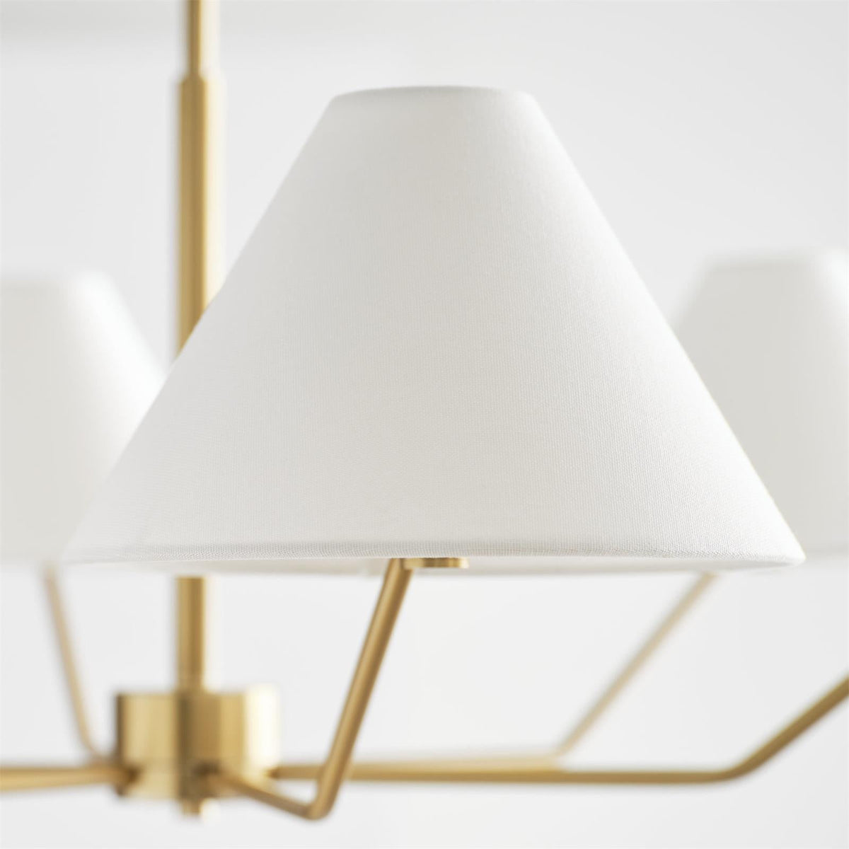 Kevenor Chandelier Brass Fabric Cone Shades Modern