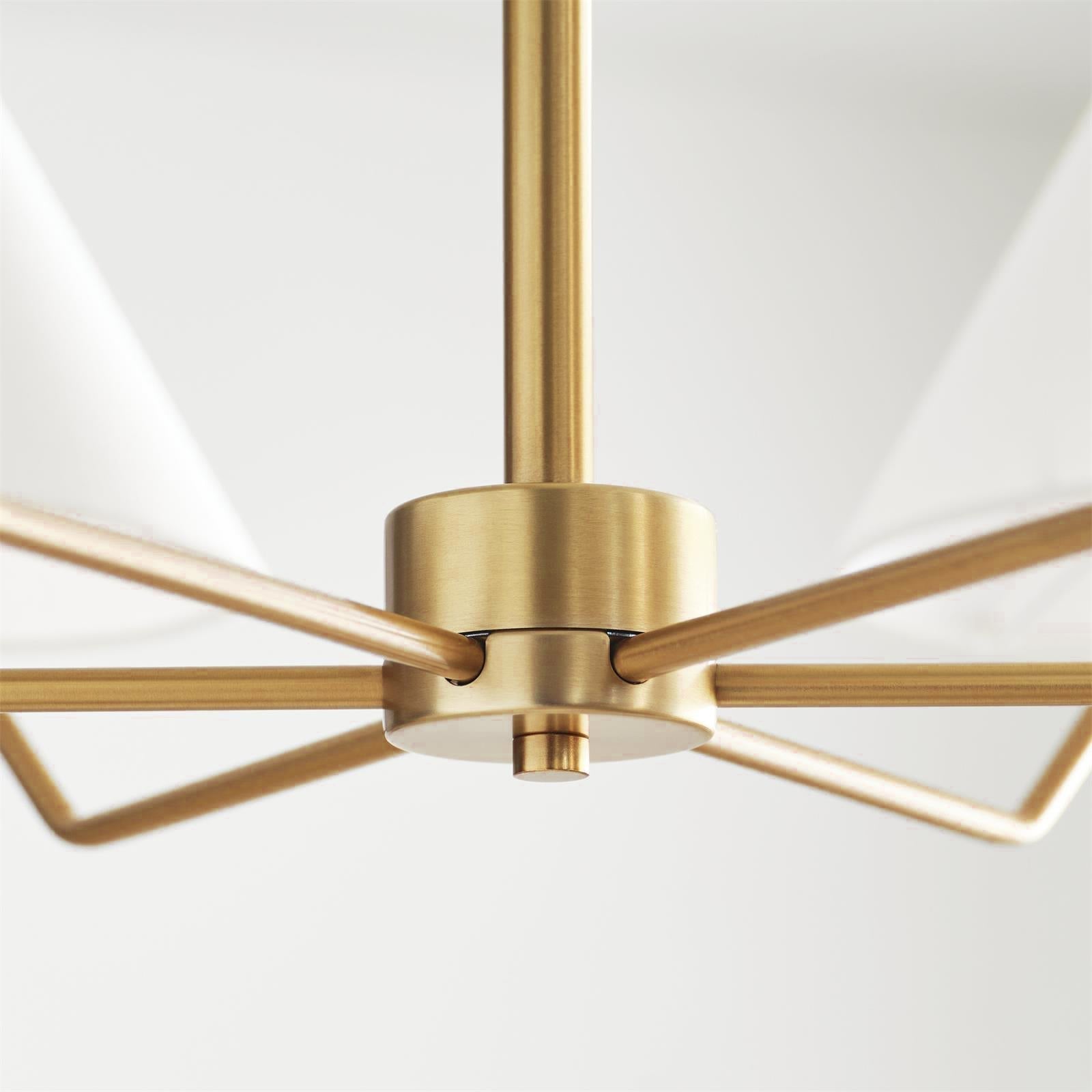 Kevenor Chandelier Brass Fabric Cone Shades Modern