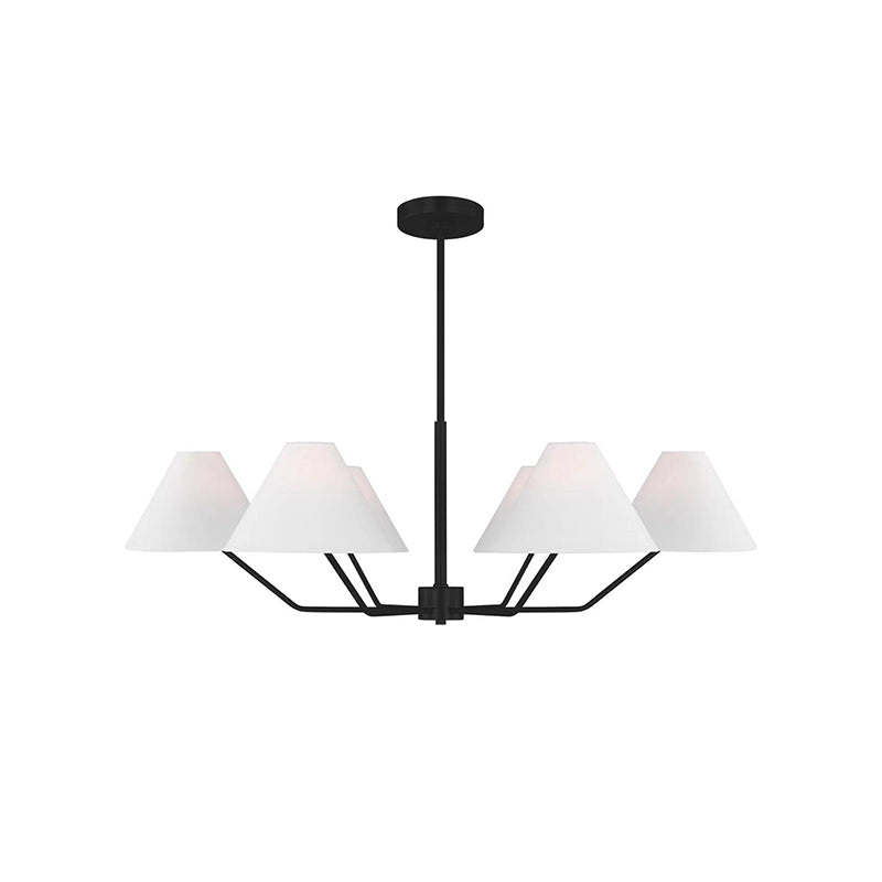 Kevenor Chandelier Brass Fabric Cone Shades Modern