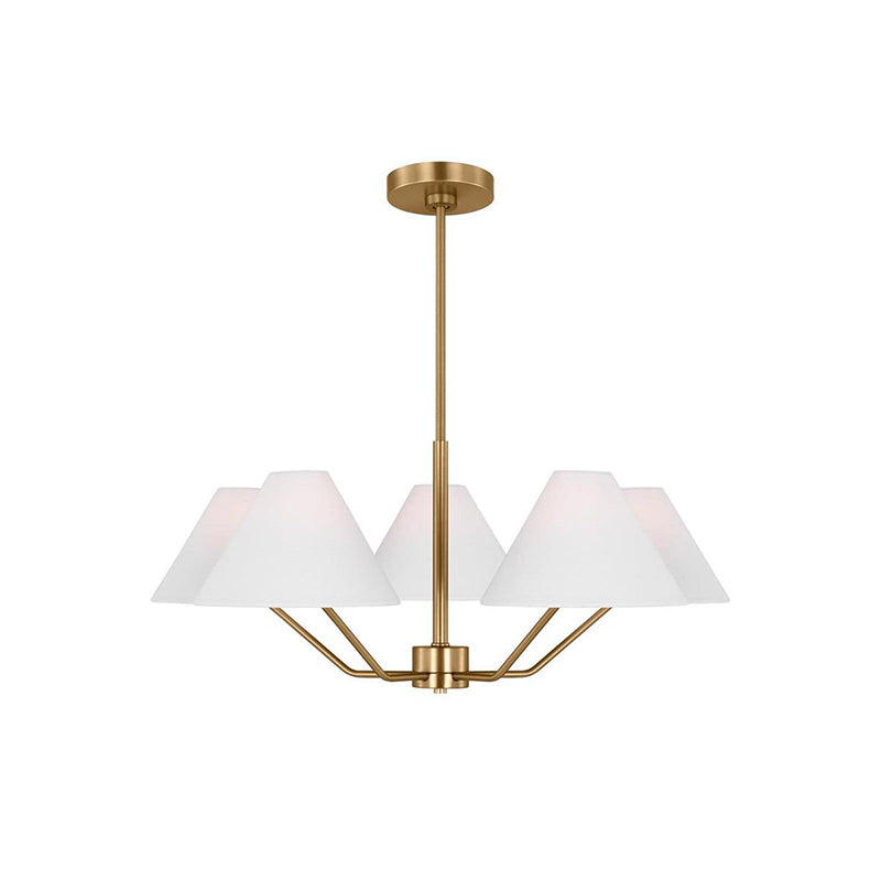 Kevenor Chandelier Brass Fabric Cone Shades Modern
