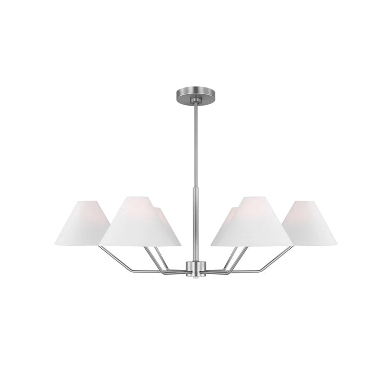 Kevenor Chandelier Brass Fabric Cone Shades Modern