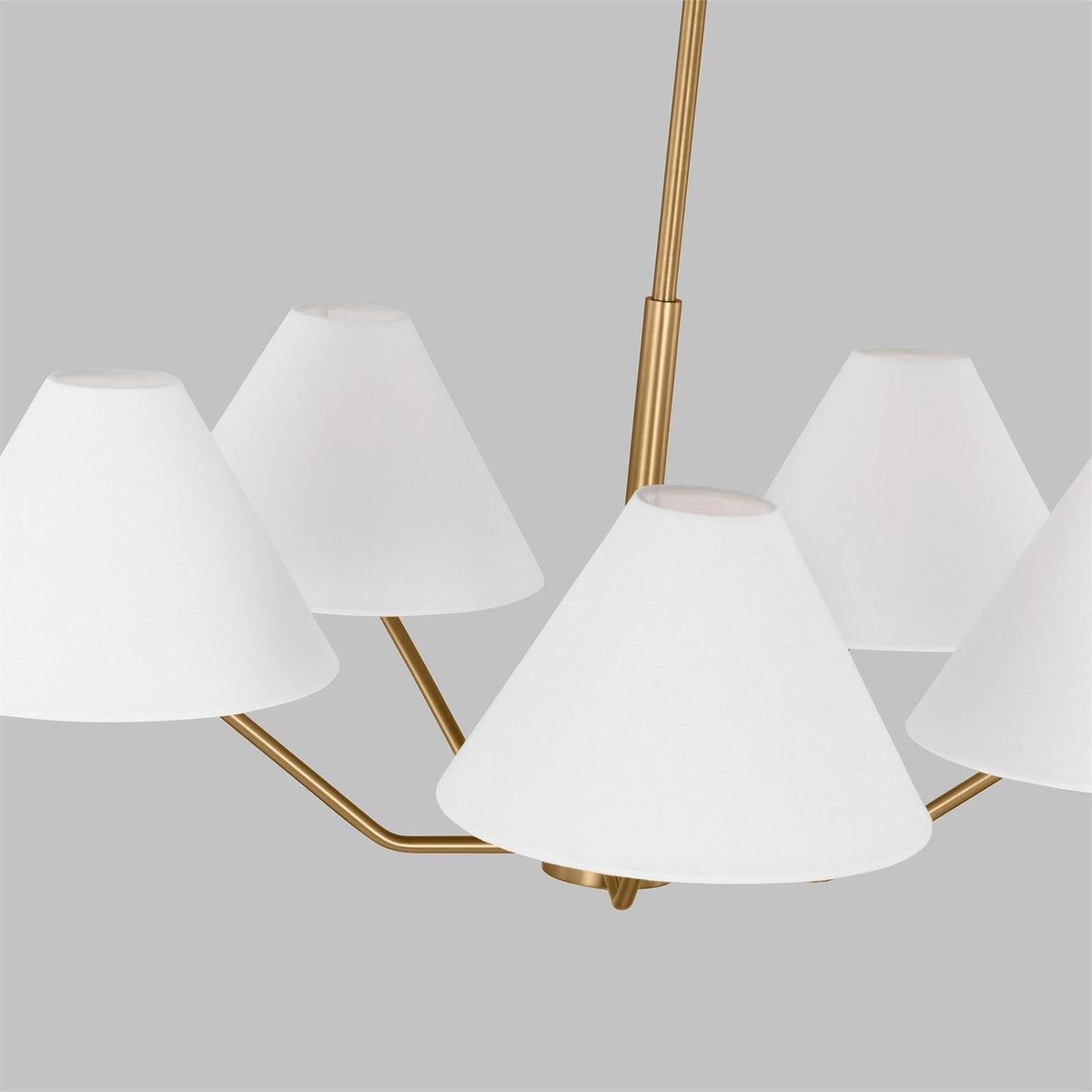 Kevenor Chandelier Brass Fabric Cone Shades Modern