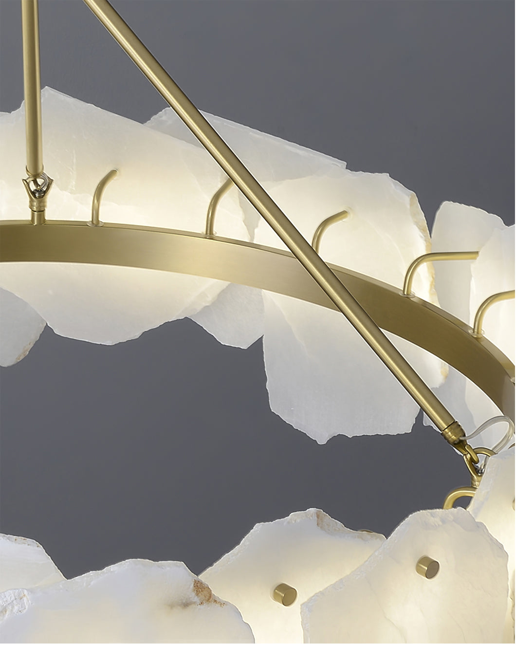 Burton Chandelier Alabaster Layered Halo - Neutral Decor