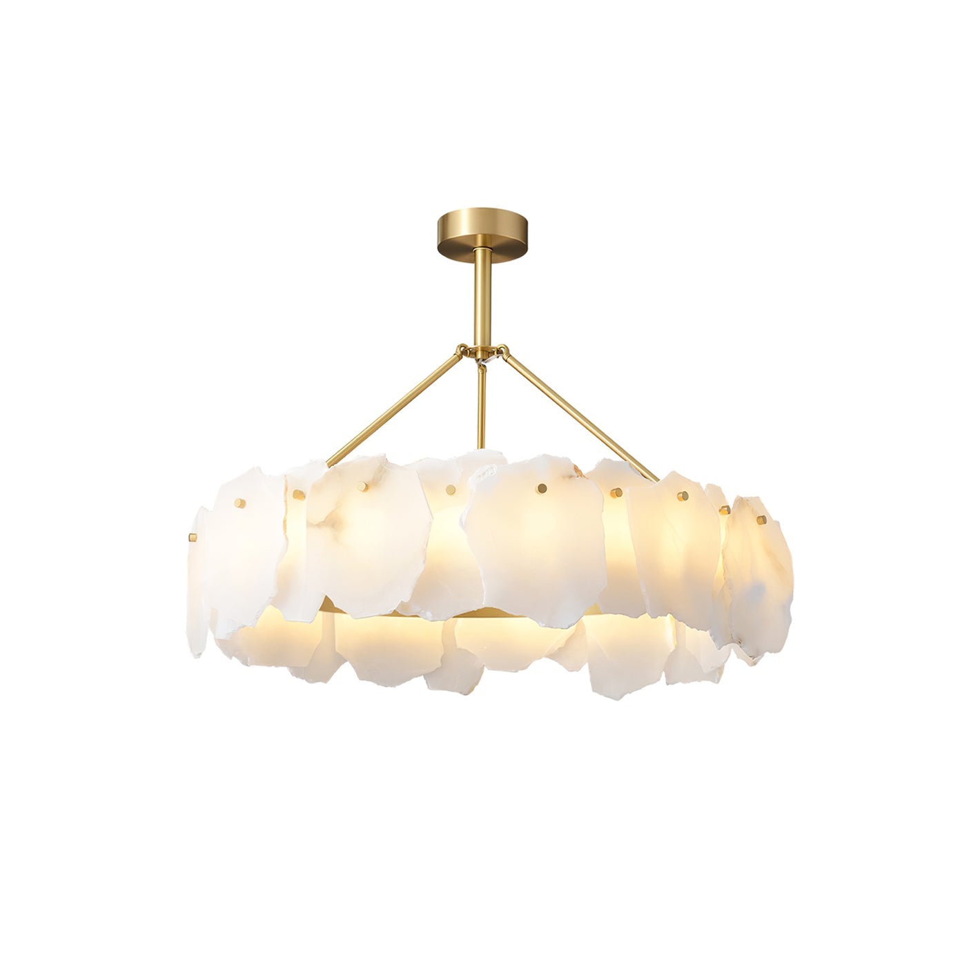 Burton Chandelier Alabaster Layered Halo - Neutral Decor