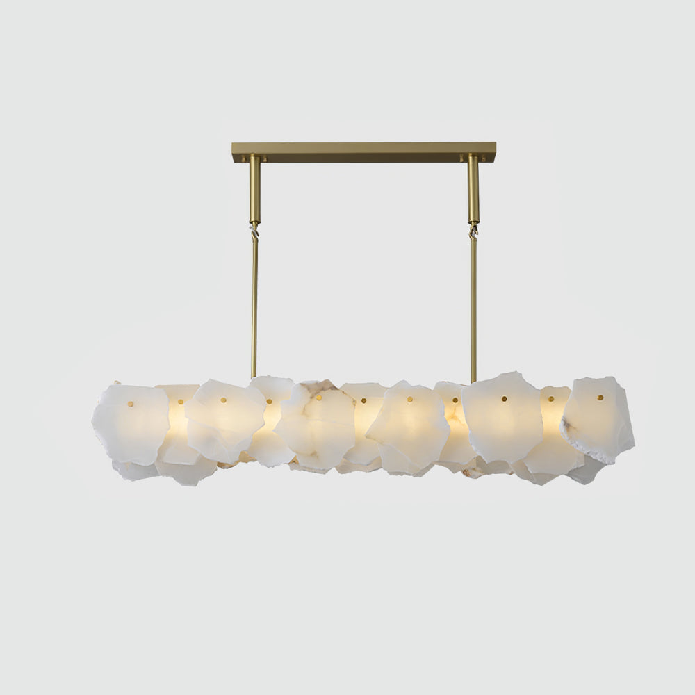 Burton Chandelier Alabaster Layered Halo - Neutral Decor