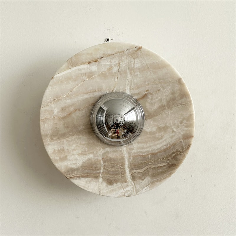 Alba Modern Minimalist Chrome Marble Wall Lamp
