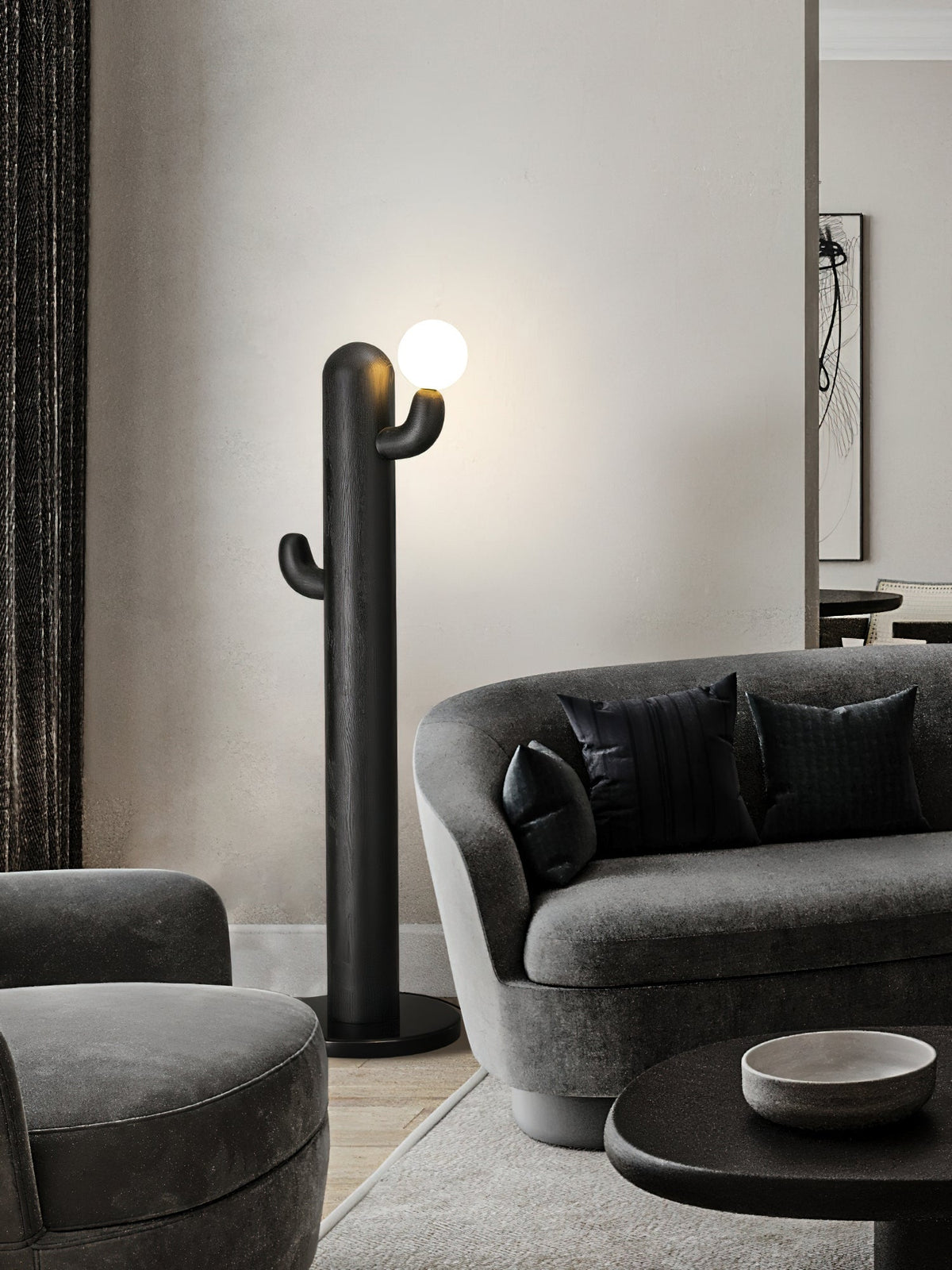 Blaze Cactus Wood Floor Lamp
