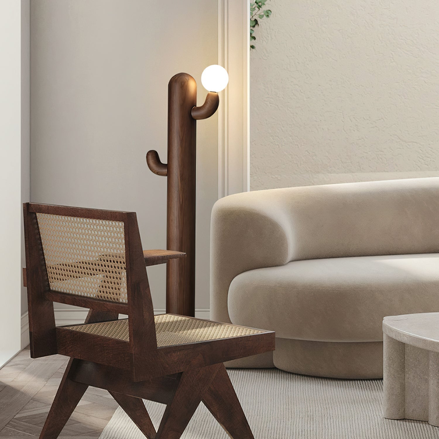 Blaze Cactus Wood Floor Lamp