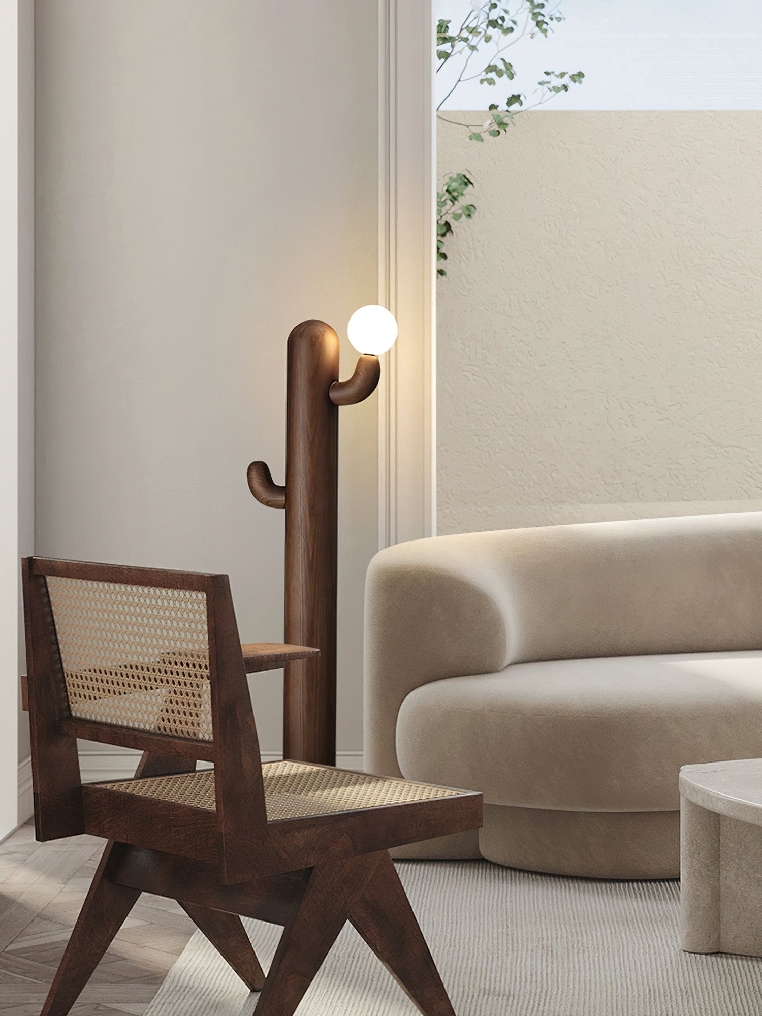 Blaze Cactus Wood Floor Lamp