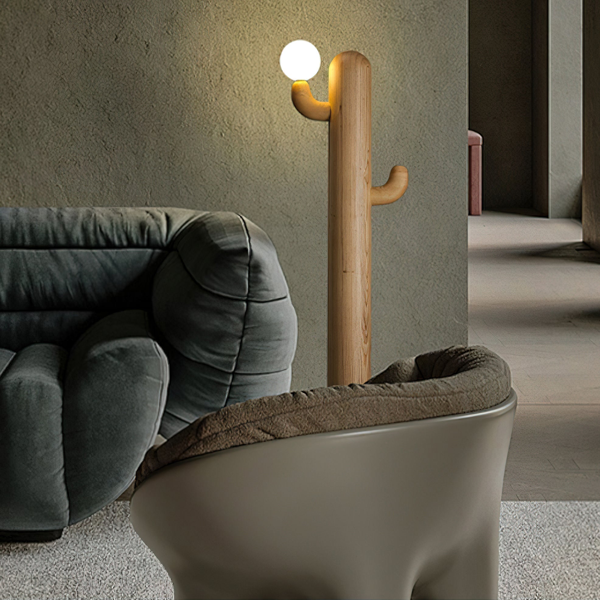 Blaze Cactus Wood Floor Lamp