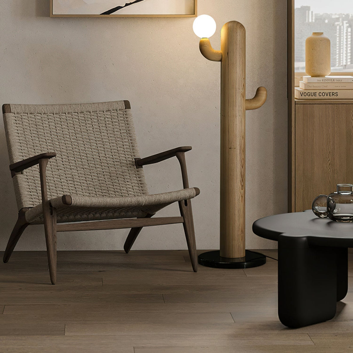 Blaze Cactus Wood Floor Lamp
