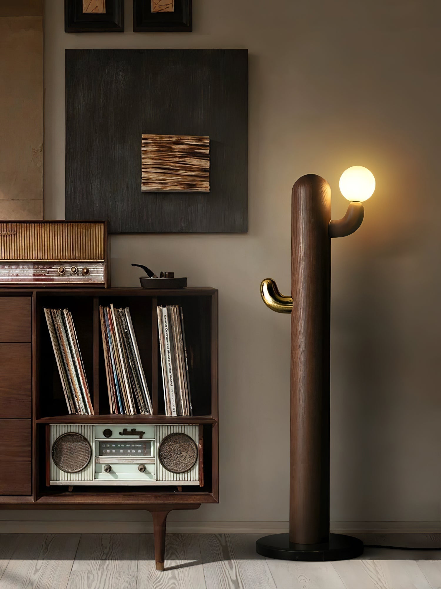 Blaze Cactus Wood Floor Lamp