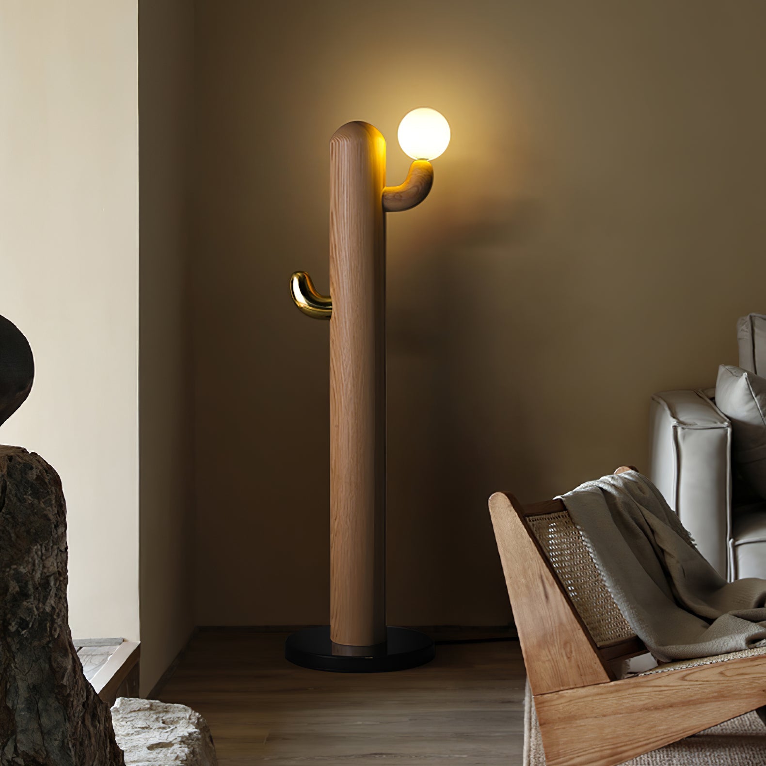 Blaze Cactus Wood Floor Lamp