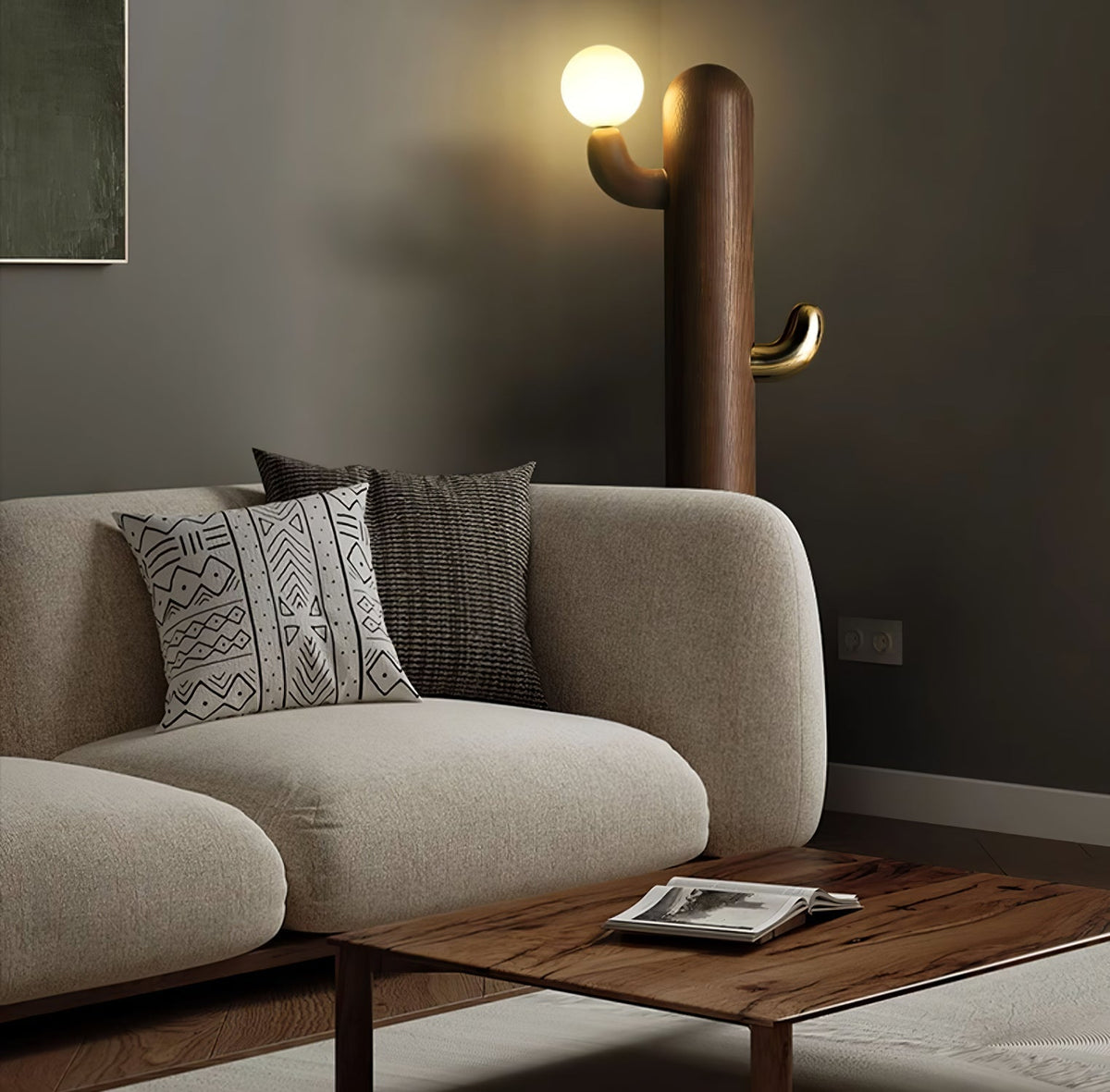 Blaze Cactus Wood Floor Lamp