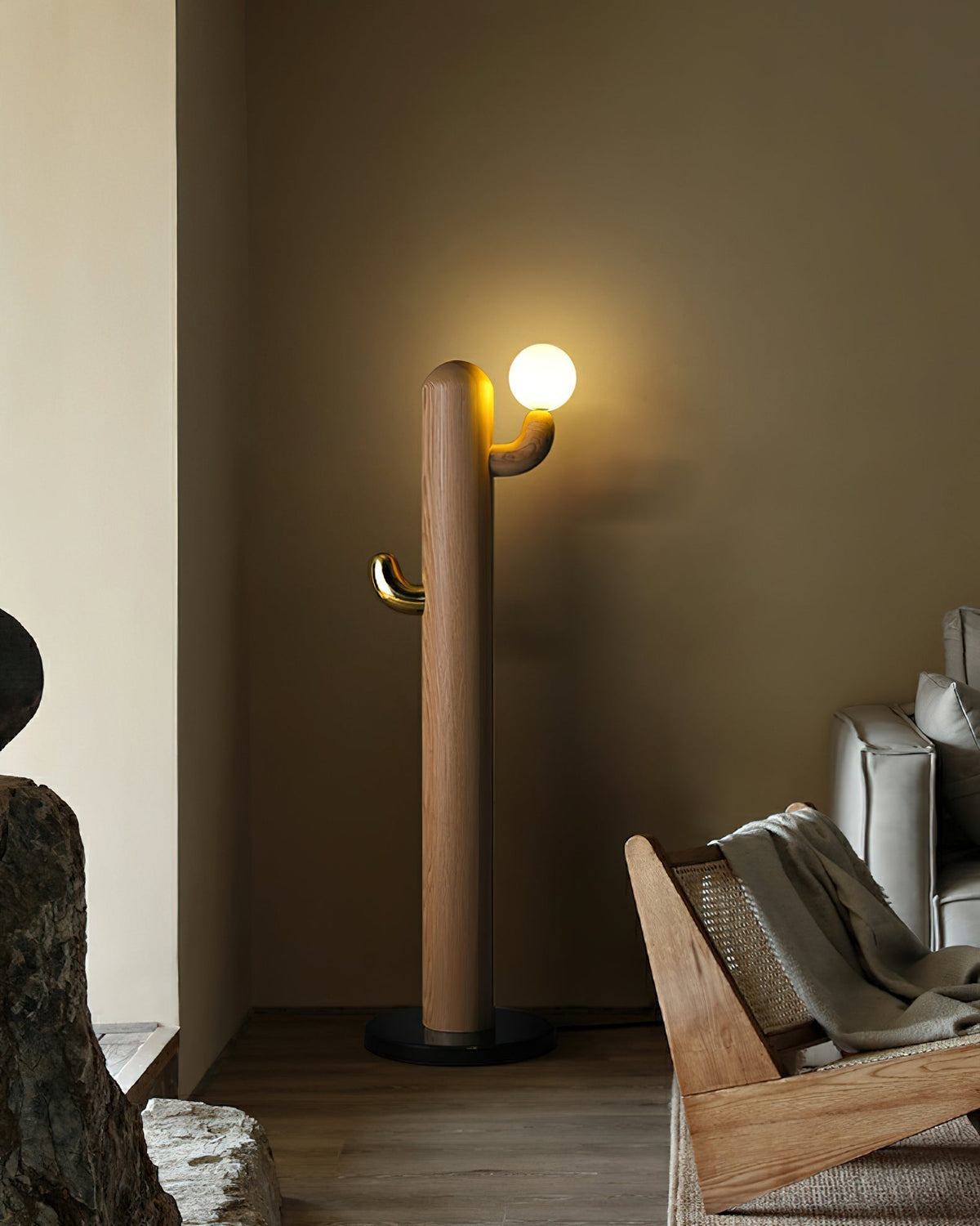 Blaze Cactus Wood Floor Lamp