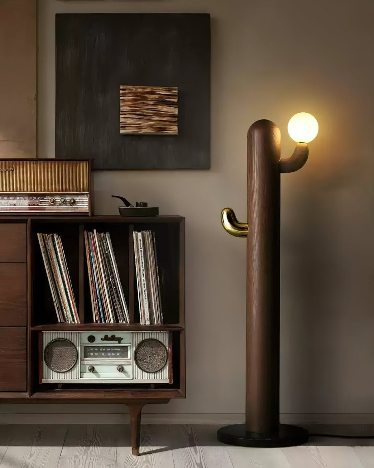 Blaze Cactus Wood Floor Lamp