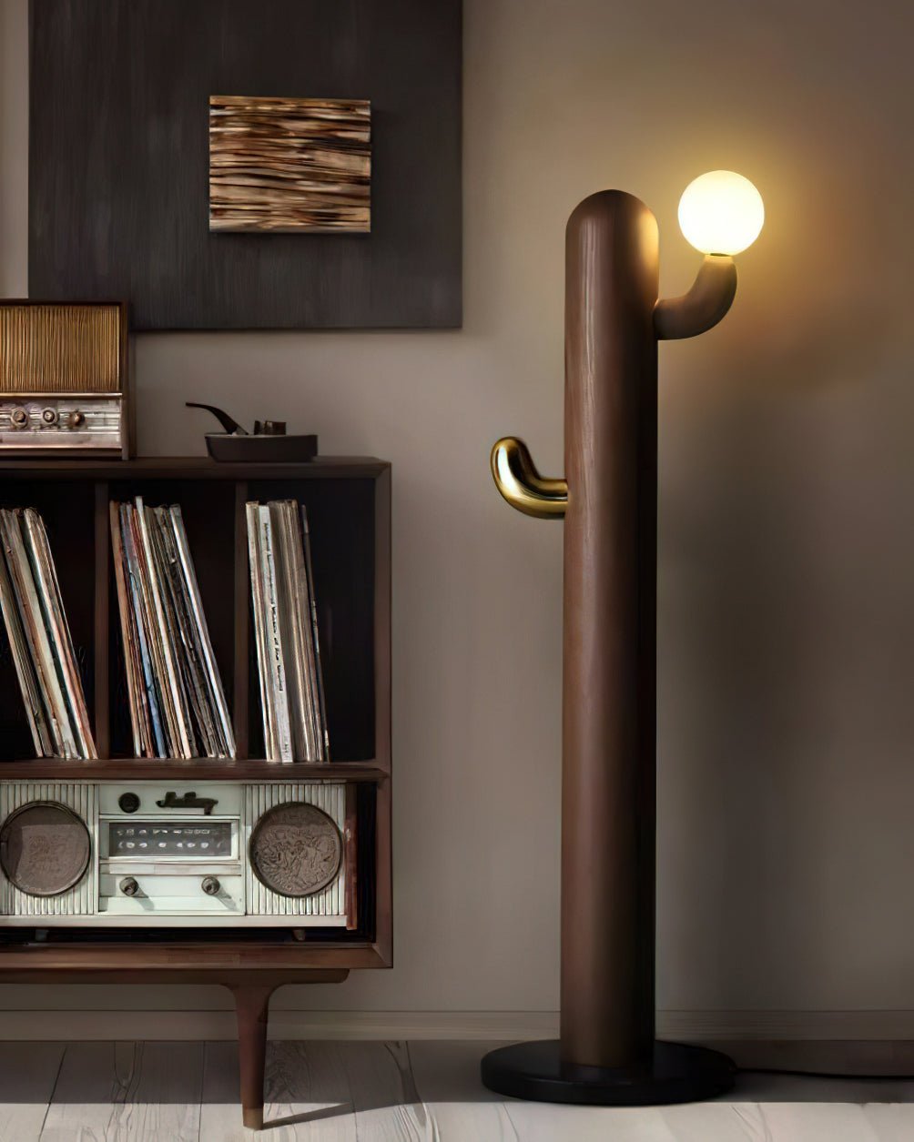 Blaze Cactus Wood Floor Lamp