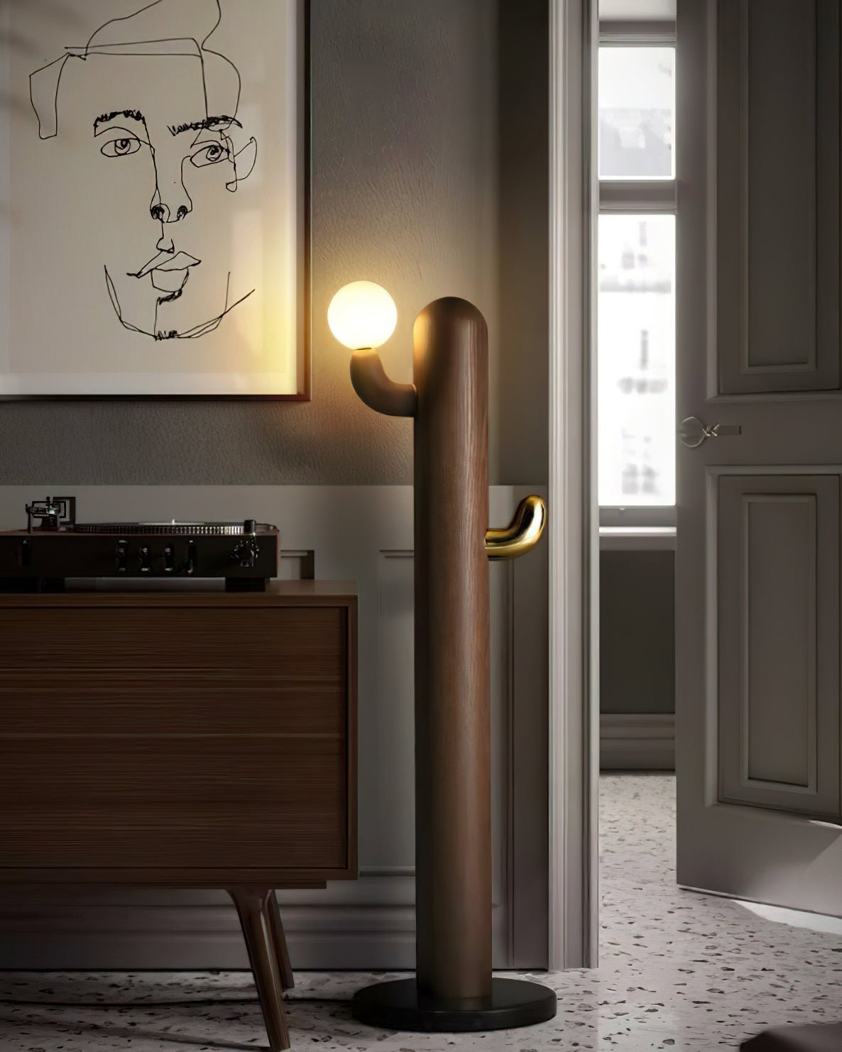Blaze Cactus Wood Floor Lamp