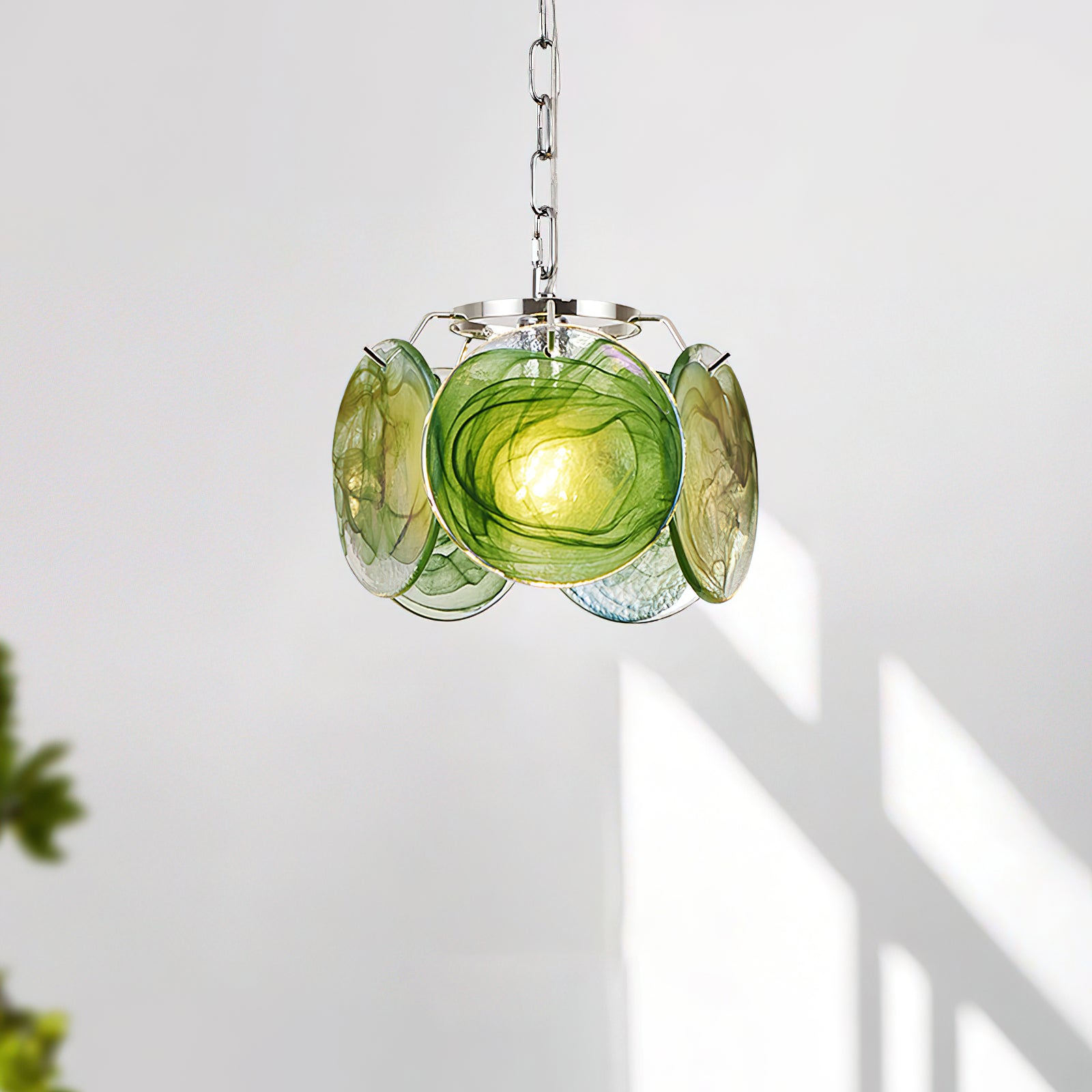 Caelina Pendant Lamp Swirling Glass Discs - Neutral Decor